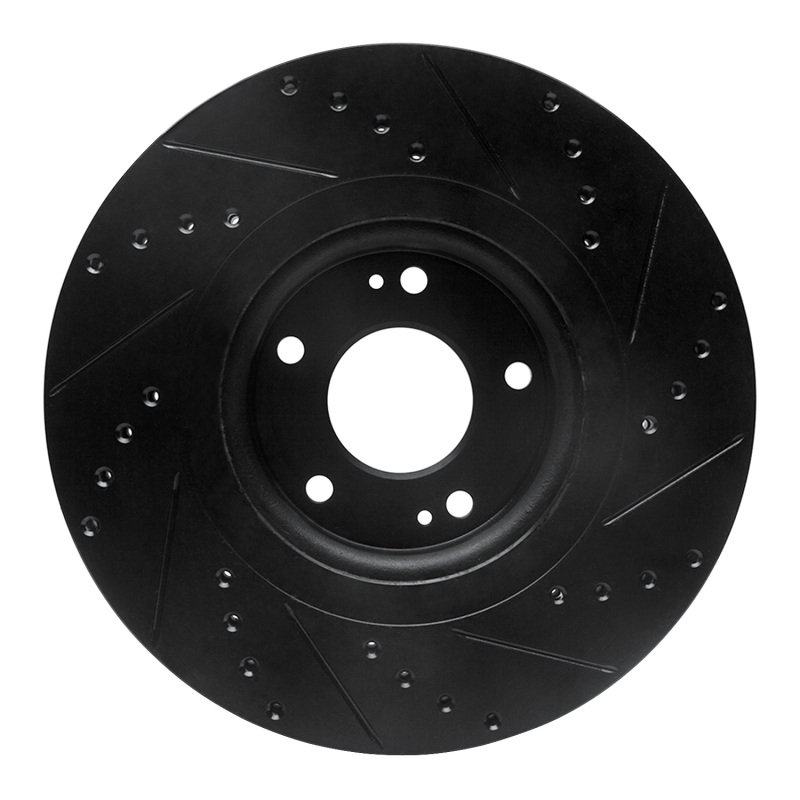 Kia Sedona Brake Rotor (1) - Front Left - R1 Concepts - Drilled & Slotted - Black - `15-`21